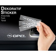 Özkaş Opel Uyumlu Metal Sticker 5 Adet Oto Aksesuar Oto Sticker Çıkartma Araba