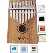 Aiersi Kaliteli Koa Ağacı Kalimba 17 Tuşlu Tam Set (Çanta, Akort Çekici, Parmak Penası, Kitap, Sticker, Bez)