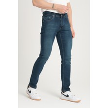 OneZero Erkek Mavi-Yeşil Tint Yıkama Regular Fit Denim Pantolon