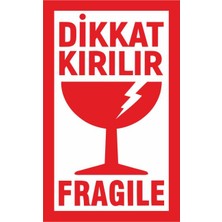 Grdall 200 Adet Dikkat Kırılır Etiketi Kargo Için Fragile Kırıacak Etiketi 8x5 cm
