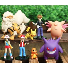 Zljnx 8pcs/set Pokemon Arcanine Gengar Clefairy Figure Collection Model Toys (Yurt Dışından)