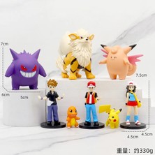 Zljnx 8pcs/set Pokemon Arcanine Gengar Clefairy Figure Collection Model Toys (Yurt Dışından)