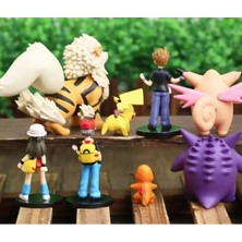 Zljnx 8pcs/set Pokemon Arcanine Gengar Clefairy Figure Collection Model Toys (Yurt Dışından)