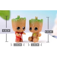 Zljnx 4pcs/set Marvel Guardians Of The Galaxy Avengers Tiny Groot Cute Baby Tree Man Model Figure Toys 5cm (Yurt Dışından)