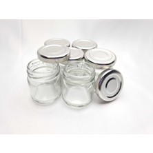 Seçilir Gümüş Kapaklı 40 cc Cam Kavanoz 12 Adet