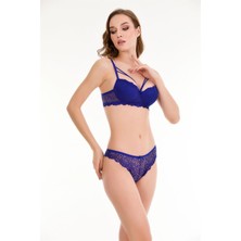 Sameteks Bella Notte Saks Dantelli Çift Ip Detaylı Şık Sütyen Takım 19009