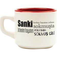 Mor Mürekkep Sanki Herkes Hayatını Yoluna Sokmuşta Baskılı Kırmızı Venüs Kupa