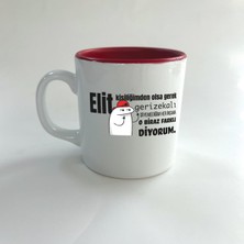 Mor Mürekkep Elit Kişiliğimden Olsa Gerek Baskılı Kırmızı Multi Kupa