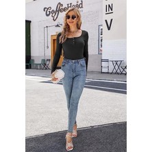Sameteks Bella Notte Siyah Uzun Kollu Trend Bluz BN6576S