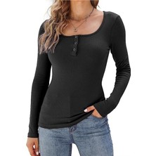 Sameteks Bella Notte Siyah Uzun Kollu Trend Bluz BN6576S