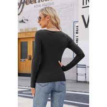 Sameteks Bella Notte Siyah Uzun Kollu Trend Bluz BN6576S