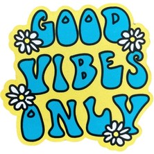 Mor Mürekkep Good Vibes Only Baskılı Ahşap Bardak Altlığı