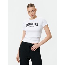 Koton Brooklyn Baskılı T-Shirt Slim Fit Kısa Kollu Bisiklet Yaka Pamuklu