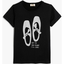Koton T-Shirt Simli Bale Baskılı Kısa Kollu Bisiklet Yaka Pamuklu