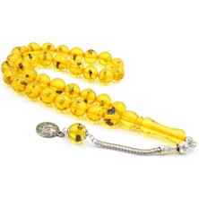 Murty99 Küre Kesim Karınca Fosilli Toz Kehribar Tesbih 12 mm