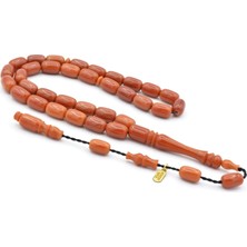 Murty99 Hakkı Usta Imzalı Ince Kapsül Kesim Koyu Turuncu Katalin Tesbih