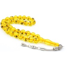 Murty99 Küre Kesim Karınca Fosilli Toz Kehribar Tesbih 10 mm