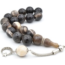 Murty99 Kamçılı Küre Kesim Bufalo Boynuzu Efe Maskot Tesbih 14 mm