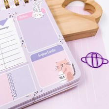 Syn İletişim Kawai Kore Kırtasiye Kedi Pati Haftalık Günlük Hatırlatıcı Planlayıcı Defter Weekly Planner 52 Sayfa 18*12 cm Ölçüler