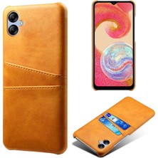 Seashell Digital Samsung Galaxy A04E Için 4G/M04 4G/F04 4g Akıllı Çift Kart Yuvaları Pc+Pu Deri Telefon Vaka-Orange Telefon Kılıfı (Yurt Dışından)