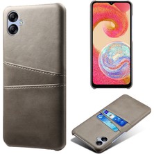 Seashell Digital Samsung Galaxy A04E Için 4G/M04 4G/F04 4g Akıllı Çift Kart Yuvaları Pc+Pu Deri Telefon Grey Telefon Kılıfı (Yurt Dışından)