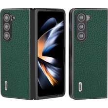 Seashell Digital Samsung Galaxy Z Fold5 5g Litchi Doku Cowhide Deri Kaplamalı Pc Vaka- Telefon Kılıfı (Yurt Dışından)