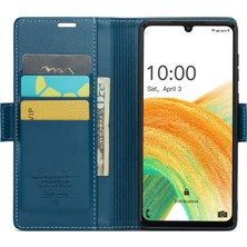 Seashell Digital Samsung Galaxy A33 Için 5g Pu Deri Cüzdan Stand Rfıd Blowantıng Litchi Doku Manyetik Si Telefon Kılıfı (Yurt Dışından)