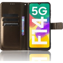 Seashell Digital Samsung Galaxy F14 Için 5g Pu Deri Stand Cüzdan Elmas Doku Telefon - Telefon Kılıfı (Yurt Dışından)