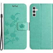 Seashell Digital Samsung Galaxy A24 Için 4g Baskılı Kelebek Çiçek Pu Deri Cüzdan Stand Strap-Chyan Telefon Kılıfı (Yurt Dışından)