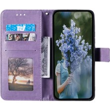 Seashell Digital Samsung Galaxy A25 Için 5g Pu Deri Stand Strap-Murple ile Baskılı Çiçek Cüzdan Telefon Kılıfı (Yurt Dışından)