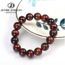 Qiuhong Shop 8mm Tarzı 5A Kırmızı Kaplan Gözü Jd Cla Doğal Taş Tesbih Kaplan Gözü Bilezik El Yapımı Kırmızı Kahverengi Doğal Taş Braclet Erkekler Için Yoga Takı (Yurt Dışından)