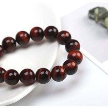 Qiuhong Shop 8mm Tarzı 5A Kırmızı Kaplan Gözü Jd Cla Doğal Taş Tesbih Kaplan Gözü Bilezik El Yapımı Kırmızı Kahverengi Doğal Taş Braclet Erkekler Için Yoga Takı (Yurt Dışından)