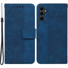 Seashell Digital Samsung Galaxy A24 Için 4g Pu Deri Cüzdan Flip Stand Geometri Deseni Baskılı Telefon Si Telefon Kılıfı (Yurt Dışından)