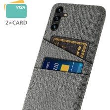 Seashell Digital Samsung Galaxy A34 5g Için Cep Telefonu Kumaş Doku Çekmeye Dayanıklı Telefon Arka Kartı Tutucu Grey Telefon Kılıfı (Yurt Dışından)