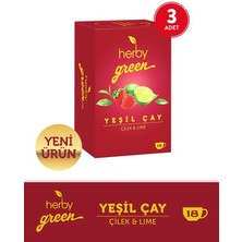 Herby Yeşil Çay Çilek ve Lime x 3 Adet