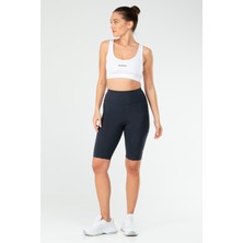 Speedlife Füme Slim Fit Düz Micro Yüksek Bel Toparlayıcı Biker Kadın Tayt - ST0043