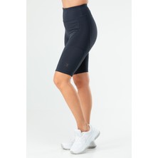 Speedlife Füme Slim Fit Düz Micro Yüksek Bel Toparlayıcı Biker Kadın Tayt - ST0043