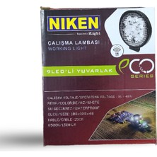 Niken 9 LED Yuvarlak Çalışma Farı Lambası Eco 12-24V