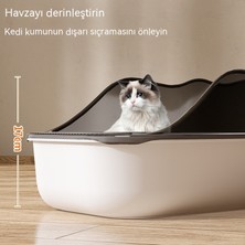 Dijital Ev Evcil Hayvan Malzemeleri Kedi Tuvalet Çöp Kutusu Büyük Ayrılmış Retro Şeffaf Kalın Beyaz (Yurt Dışından)