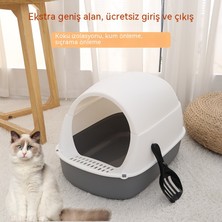 Dijital Ev Kedi Kumu Kutusu Ekstra Büyük Kedi Tuvaleti Tamamen Kapalı Sıçrama Önleyici Koku Giderici Açılır Kapanır Kedi Kumu Kutusu (Yurt Dışından)