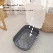 Dijital Ev Kedi Kumu Kutusu Ekstra Büyük Kedi Tuvaleti Tamamen Kapalı Sıçrama Önleyici Koku Giderici Açılır Kapanır Kedi Kumu Kutusu (Yurt Dışından)