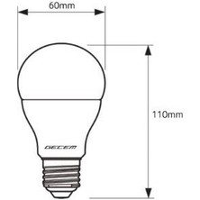 Gecem 5 Adet Gecem 9W LED Ampul E27 Duy 6500K - Beyaz Işık