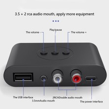 Talent Bluetooth 5.2 Ses Alıcısı Nfc U Disk Rca 3.5mm Aux USB Stereo Müzik Hoparlör Amplifikatörü Için Mic ile Kablosuz Adaptör (Yurt Dışından)