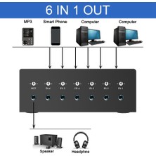 Talent 3.5mm Kulaklık Amplifikatörü Stereo Ses Anahtarı 6'sı 1 Çıkışlı Kulaklık Değiştirici Taşınabilir Hifi Kulaklık Amplifikatörü (Yurt Dışından)