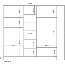 Sunroyal Concept Nil 210CM 5 Kapak Gardırop