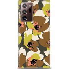 gmotp Samsung Galaxy Note 20 Kılıf Hd Baskılı - Yeşil Kahve Çiçekler
