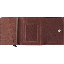 Damy Hakiki Deri Unisex Mekanizmalı Cüzdan 626MG - Taba