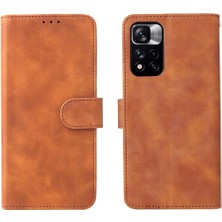 Manyi Mall Xiaomi Poco M4 Pro 5g Kart Ekleme Deri Folio Flip Case Telefon Kılıfı (Yurt Dışından)