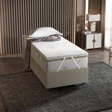 Mobpazar 100X200 cm Kuş Tüy Süngerli Yatak Pedi, Full Ortopedik Aloe Vera Malzeme ile Konfor