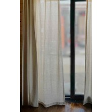 Pamuk İdea %100 Pamuklu Natural Vintage Keten Dokuma Perde Sade Düz Güneşlik Buldan Işi Perdesi - Tek Kanat